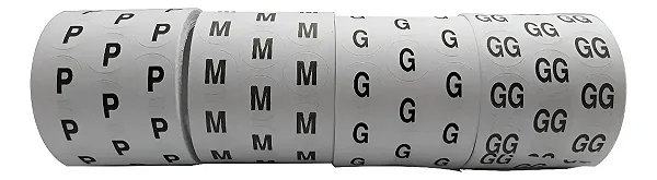Etiqueta Adesiva - Rolo com 1.000 - P, M, G e GG