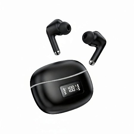 Fone de Ouvido Preto Touch LCD