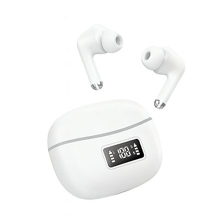 Fone de Ouvido Branco Touch LCD