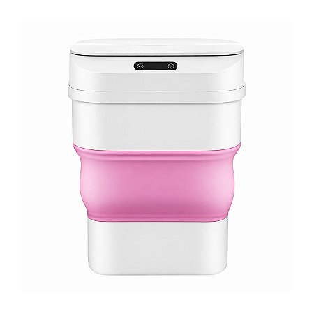 Lixeira Automática Rosa Inteligente c/ Sensor de Aproximação