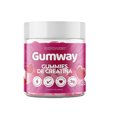 60 Gomas de Creatina Frutas Vermelhas Sem Lactose Sem Glúten