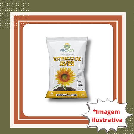 Esterco de Aves 2kg Adubo Orgânico Natural para Plantas e Hortas