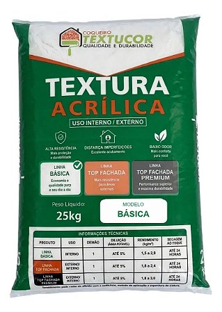 Textura Acrílica Básica 25kg - Textucor - Uso Interno