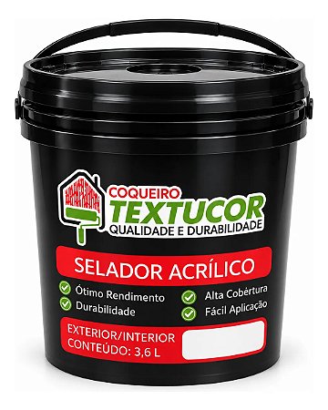 Textucor Selador Acrílico 3,6l Fácil Aplicação 3.6l Branco Branco Fosco