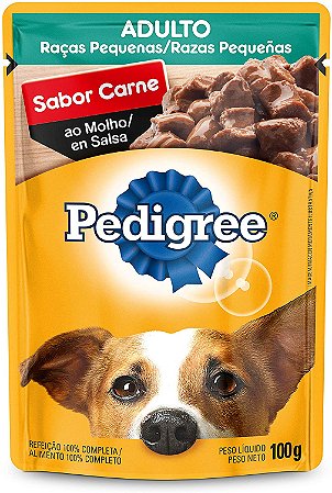 Ração Úmida Pedigree Sachê Carne ao Molho Cães Adultos de Raças Pequenas