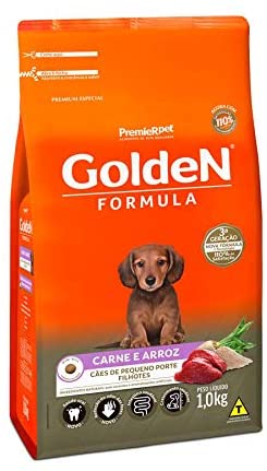 Ração Golden Formula Cães Filhotes Raças Pequenas Carne e Arroz 1Kg