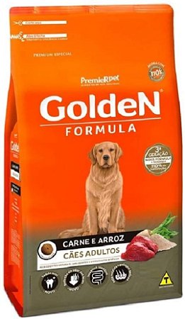 Ração Golden Fórmula para Cães Adultos Carne e Arroz 3Kg