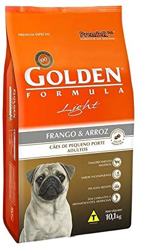 Ração para Cães Adultos Raças Pequenas Golden Fórmula Light Frango e Arroz 10,1Kg