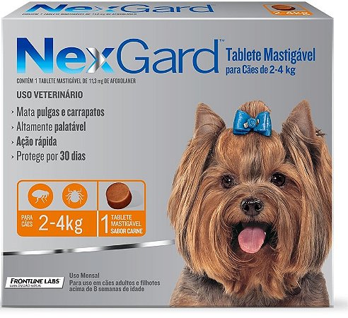 Nexgard P Cães 2 a 4kg Antipulgas e Carrapatos Merial