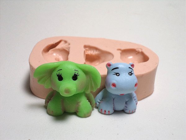 609 -Elefante e hipopótamo mini