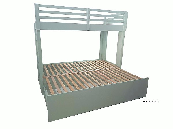 Beliche / Treliche que vira cama de casal daybed- Verde Mint Duratex - para colchao 188x88x18 - tricama, quadricama