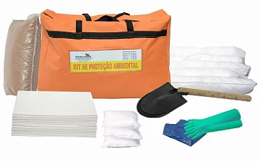 Kit Proteção Ambiental para Petróleo e Derivados - Linha Branca - Bolsa Laranja 50L