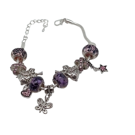 Pulseiras com Berloques banho prata 925