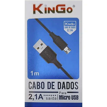 Cabo USB  Micro Usb V8 Carregador Celulrar Kingo 1 Metro