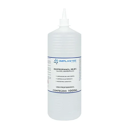 Alcool Isopropílico 99,8% 1 Litro com bico aplicador Implastec