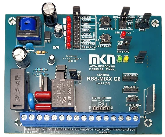 Central Placa Comando 433 MHZ Sem sensor HALL  Portão Eletrônico MKN Rss Mixx Universal