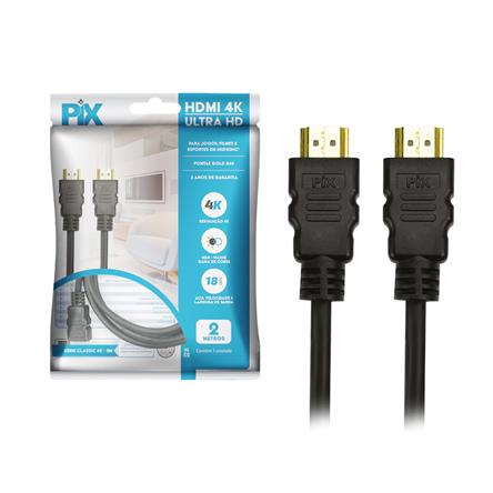 Cabo Hdmi 50 Cm 2.0 Ethernet 3D 4K UltraHD Com Filtro  Hdr 60 hz PIX