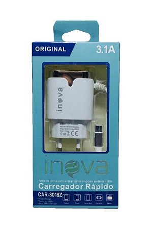 CARREGADOR 3.1A CAR-3018Z Plug V8 - INOVA