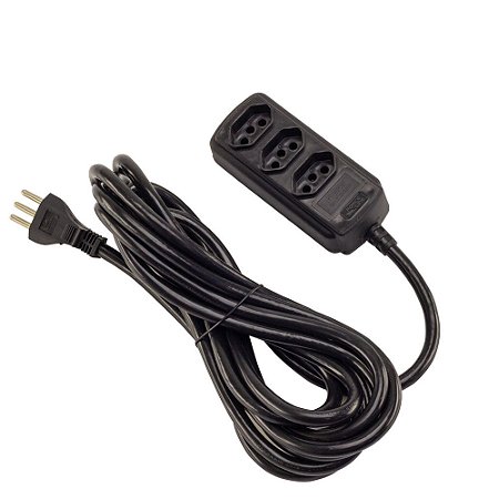 Extensão Eletrica 5 Metros 3 Tomadas 20A 3X2,5MM Force Line 3Pinos Tripolar 0180200333
