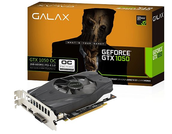 Placa de Video Galax Geforce GTX 1050 OC 128bit 2GB DDR5 HDMI Dual DVI-D