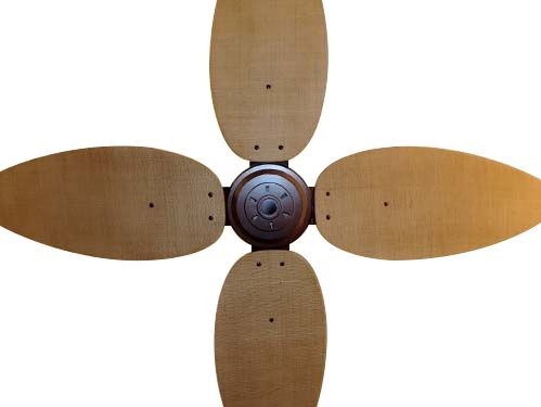 Ventilador de Teto Personalizado Surf - 4 pás Fibra Buriti Envelhecido - Sem Iluminação (motor aparente)