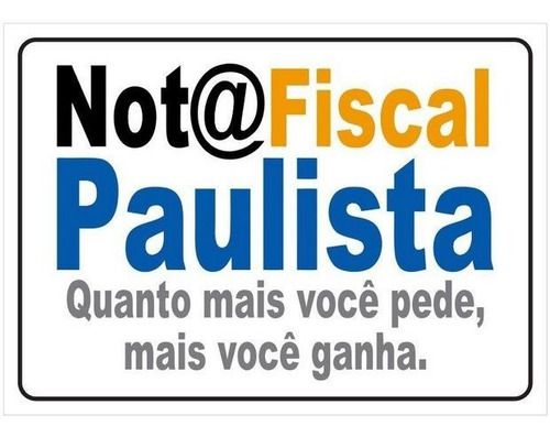 Adesivo Bar E Restaurantes  Nota Fiscal Paulista