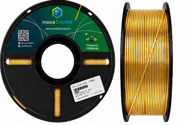 Filamento PLA SILK PREMIUM Inova3DPrint 1,75mm - OURO