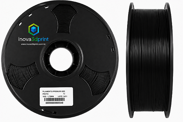Filamento ABS PREMIUM Inova3DPrint 1,75mm - PRETO