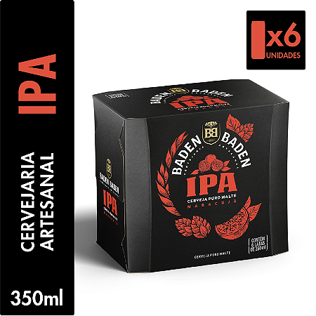 Pack 6un Cerveja Baden IPA Maracujá Lata 350ml