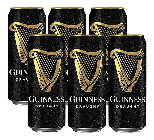 Pack 6un Cerveja Guinness Draught Stout Lata 440ml