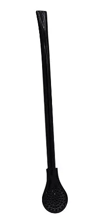 Bomba de Tereré Black Erva Clássica Inox Preta 19cm