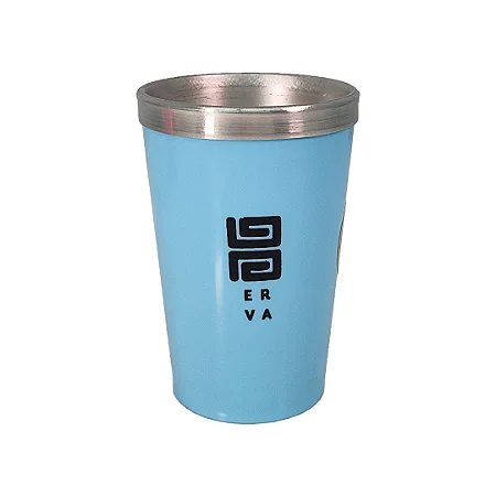 Copo Black Erva Térmico de Plástico Azul Bebe c/ Alumínio 300ml