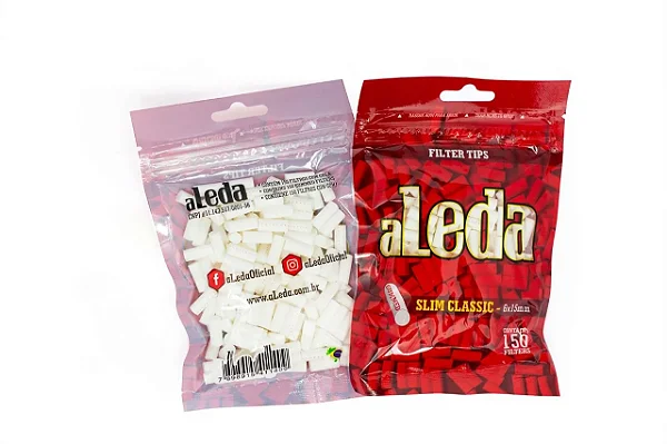 Filtro Aleda Vermelho Slim Clássico Bag com 150 Filtros