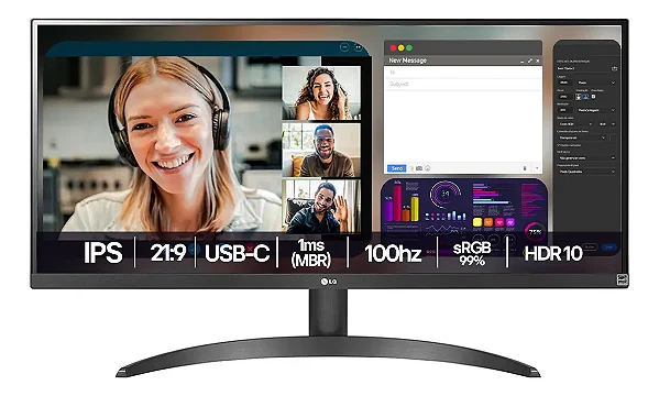 Monitor LG UltraWide 29WQ500B-B 29” WFHD IPS 100Hz Preto
