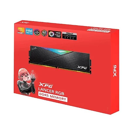 Memória RAM XPG LANCER RGB 32GB 2x16GB DDR5 6000MHz CL30 Preta