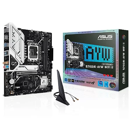 Placa Mãe ASUS B760M-AYW WiFi II DDR5 LGA1700-B760M-AYW-WIFI-II