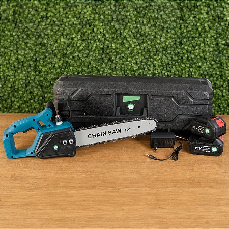 Motosserra Elétrica 12 Pol. Portátil Hagra 2 Baterias 21V Com Maleta Bivolt