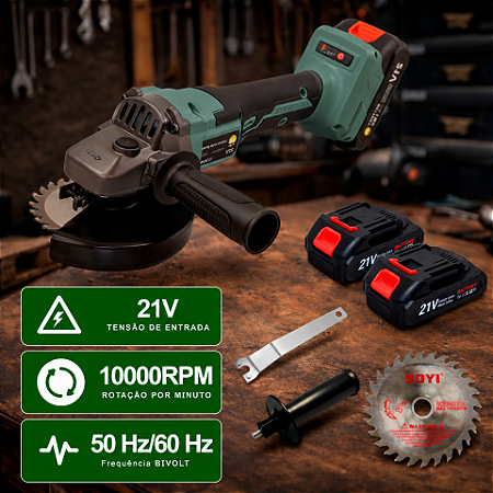 Esmerilhadeira Profissional Lixadeira 2 Bateria 21v + Maleta Bivolt