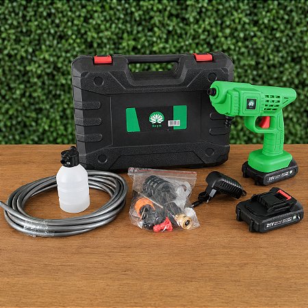 Lavadora de Alta Pressão Portátil Hagra 21V com Pistola de Lavagem e 2 Baterias