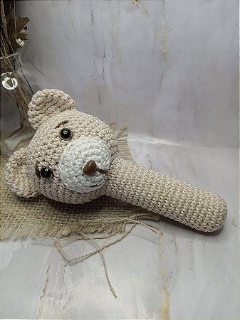 Chocalho Amigurumi Ursinho Clássico – Linha Baby Estimulação