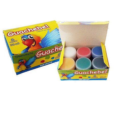 Tinta Guache escolar  Guachebel - 6 cores - 5062