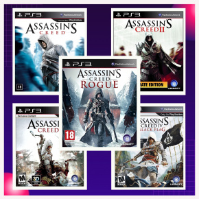 Assassins Creed 5 em 1 (1+2+3+4 Rogue) PS3