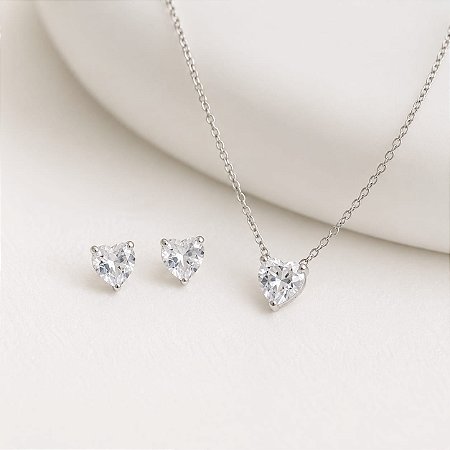 Conjunto Milari Coração Zircônia