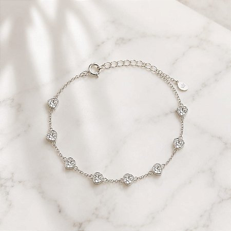 Pulseira Milari Coração Zircônia Prata
