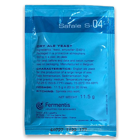 Levedura Fermento Fermentis S-04 11g