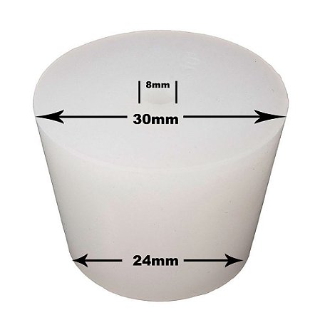 Rolha de Silicone p/Airlock com Furação 8mm