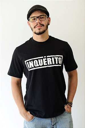 Camiseta Inquérito Preta Carimbo