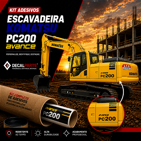 Kit Adesivo Komatsu PC200 Avance Completo