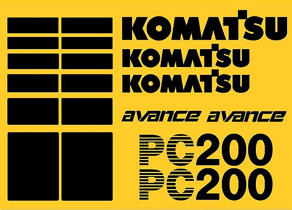 Kit Adesivos Komatsu Pc200 Avance