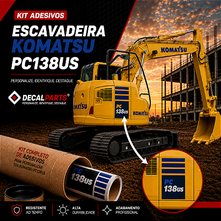 Kit Adesivo Komatsu PC138US Completo